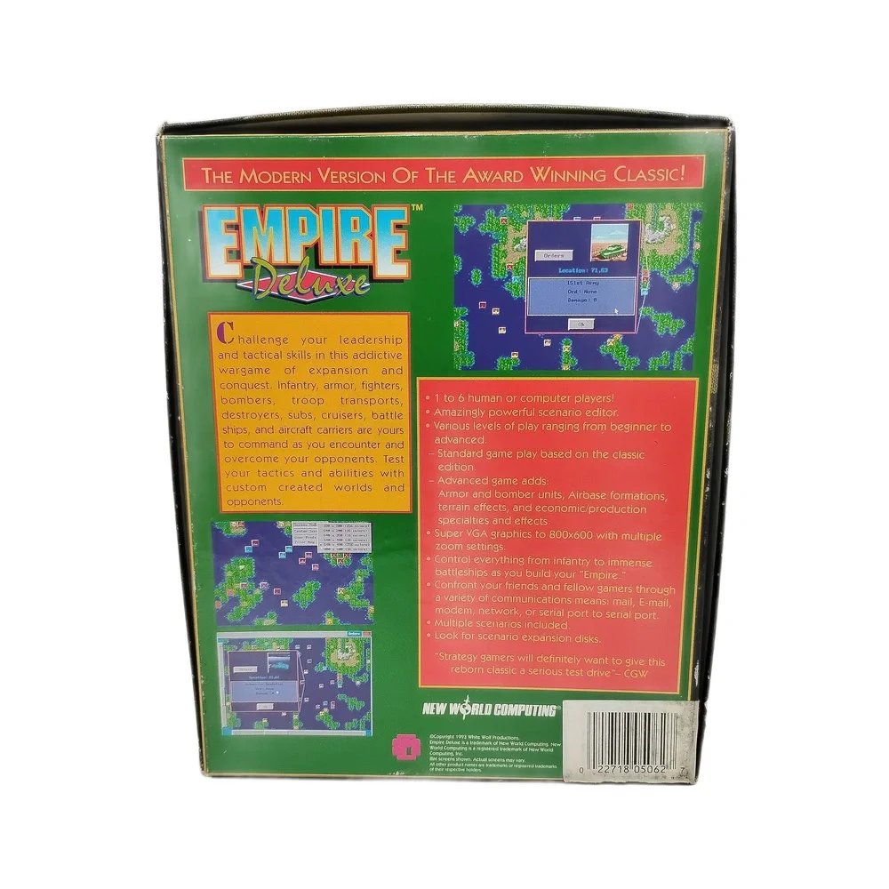 1993 New World Computing Empire Deluxe PC Big Box Strategy Game DOS Wargame Rare